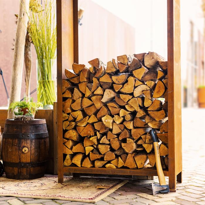 Vysoký cortenový dřevník SQUARE