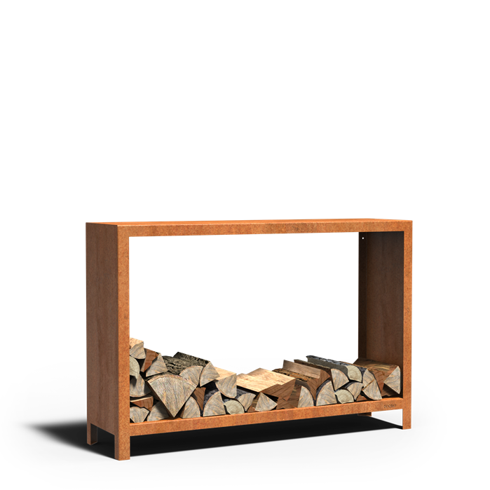 Nízký cortenový dřevník SQUARE